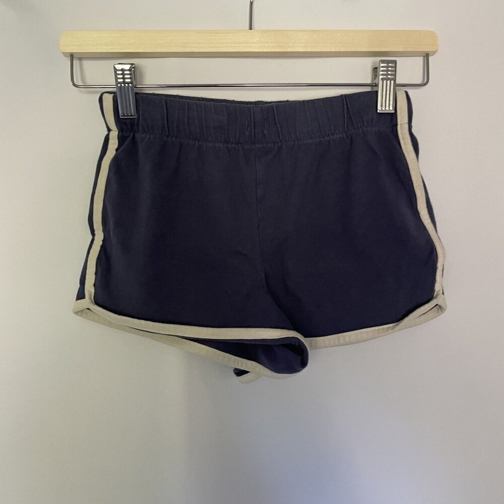 OshKosh Bgosh Girls Athletic Shorts Size 10/10A Navy/Beige Trim Cotton/Poly Blen